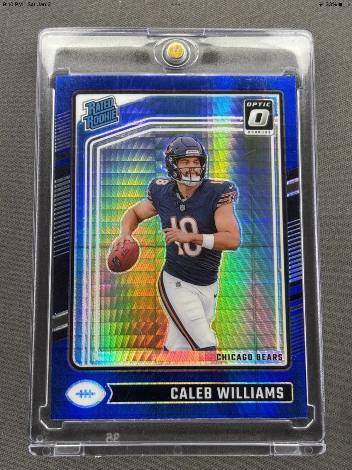 2024 Panini Donruss Football Caleb Williams Blue Hyper Optic Rated Rookie #201