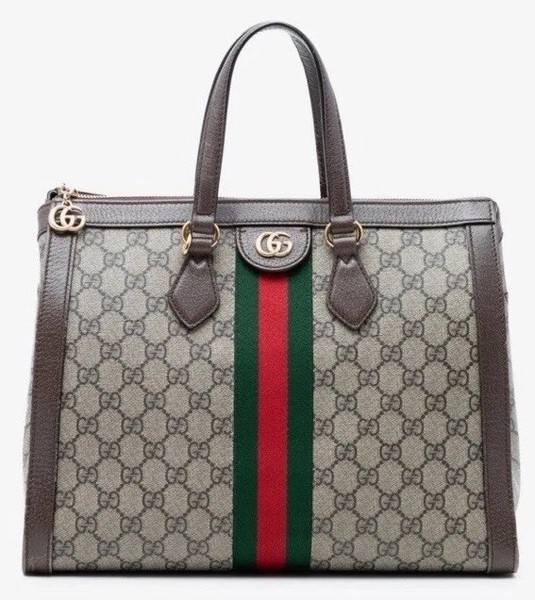 Gucci Pre-Owned GG Supreme Ophidia satchel Bag with strap, box and dustbag 