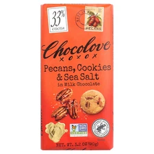 Pecans, Cookies & Sea Salt in Milk Chocolate, 33% Cocoa, 3.2 oz (90 g)