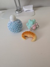 Blue Fidget Toy Bundle Squishball Slow Rise PopIt Keychain