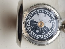 Antique British WW1 C Hasler 1916 Officer's fob compass - stamped 42465