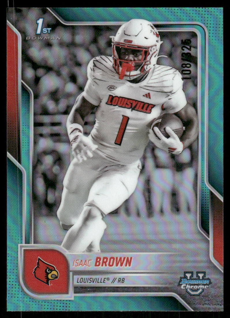2025 Bowman Chrome University Aqua Refractors #32 Isaac Brown /325 - FB