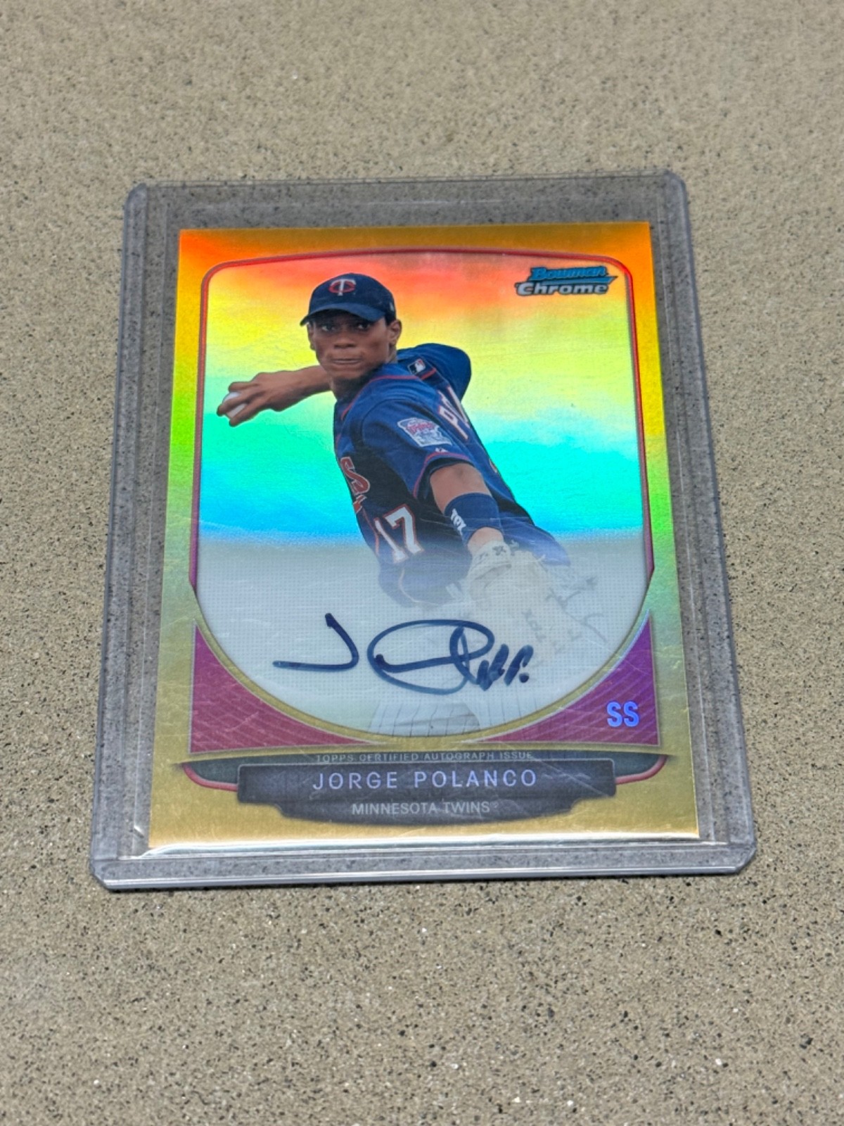 2013 Bowman Chrome Jorge Polanco #BCA-JPO 1st Prospects Gold Refractor Auto /50