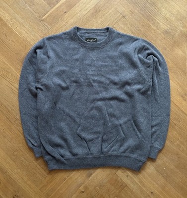 Eddie Bauer Vintage Sweater Grau L 100% Baumwolle Est 1920 Rundhals Pullover