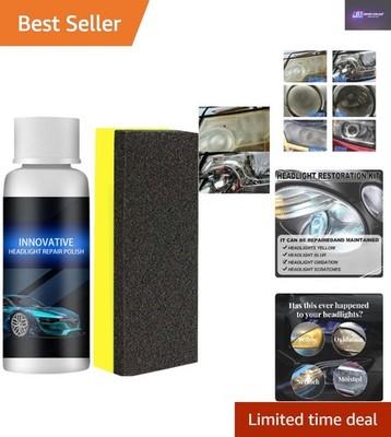 Profi Scheinwerfer Reparatur Set: Flüssigkeit & Restowipes - verlängert Lebensdauer & Glanz