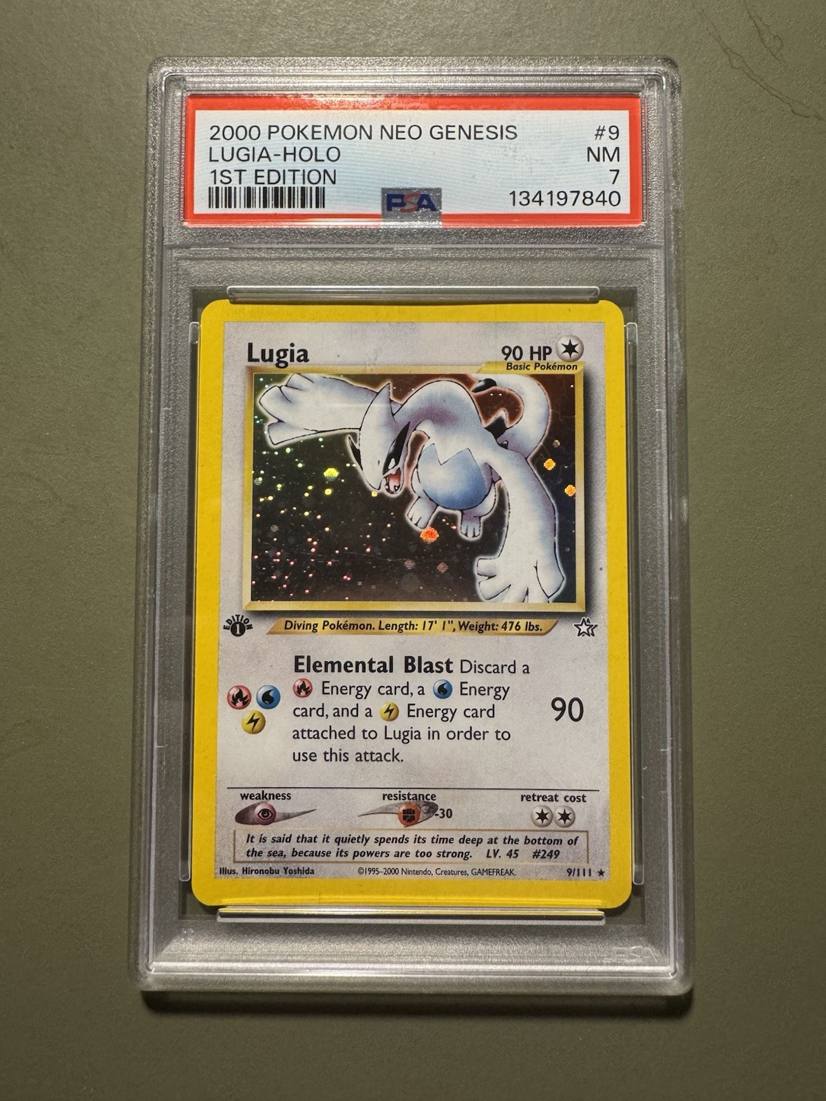 Lugia 1st Edition 9/111 Pokemon Card - 2000 Neo Genesis Holo - PSA 7