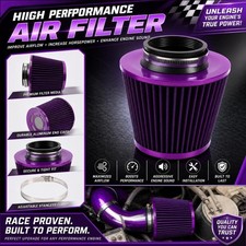 3 76mm Air Filter Purple High Flow Inlet Cold Air Intake Cone Replacement New 3 76mm Air Filter Purple High Flow Inlet Cold Air Intake Cone Replacement New