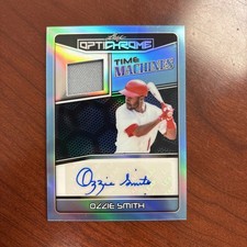 2025 Leaf Optichrome Time Machine Game Used Blue Ozzie Smith 1/1 Auto Jersey