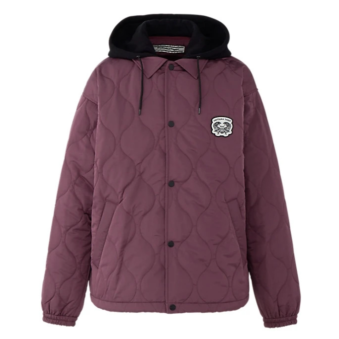 Onitsuka Tiger Quilted Jacket 100% Polyester Sweatshirt Hood Onitsuka Tiger Quilted Jacket 100% Polyester Sweatshirt Hood