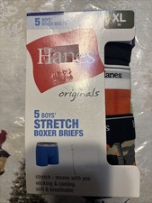 Hanes Boys 5-pack Boxer Briefs Ultimate Stretch Wicking Underwear Size XL 18