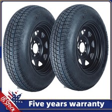 2-pack Trailer Tires On 15 Rims St20575d15 6pr 5 Lug On 4.5 Camper Cargo New
