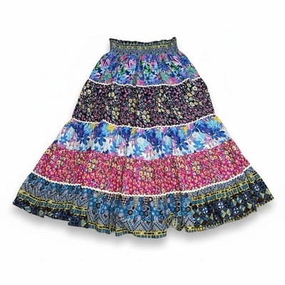 White Birch Womens Floral Patchwork Maxi Skirt Plus Size 3X Coquette Farmhouse