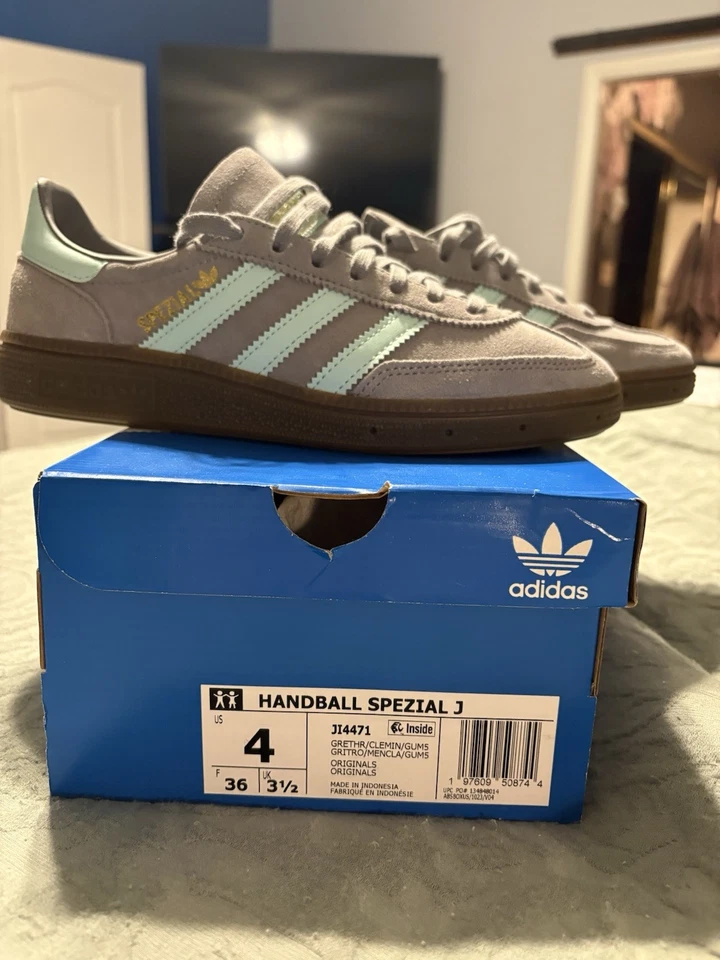 Adidas Handball Spezial J Suede Sneakers Unisex Shoes Gray US 4 - Image 2 of 4