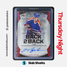 2022 LEAF IN THE GAME USED MARK MESSIER JARI KURRI BACK TO DUAL AUTO RED SPCT /6