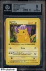1999 Pokemon Base Set 1st Edition Thick Stamp #58 Pikachu Red Cheek Error BGS 9