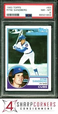 1983 TOPPS #83 RYNE SANDBERG RC CUBS HOF PSA 8