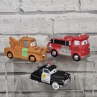 Lot figurines jouets de bain Disney Cars Mater Sheriff rouge le camion de pompiers officiel