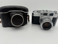 Aires 35 III L - H Coral 4.5cm f/1.9 Film Camera Silver W/ Case Vintage 35mm