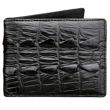 Genuine Crocodile Leather Men s Wallet Black Exotic Tail Skin Handmade Wallet