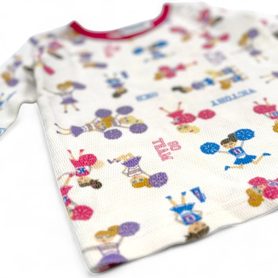 Camisa Térmica Oshkosh Cheerleader De Colección Rara Niñas Rosa Brillante Azul Púrpura 3T Foto 2 de 4