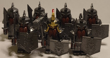 7x Zwerge mit Schwert und Dain, Herr der Ringe, Klemmbaustein für Lego erweitern