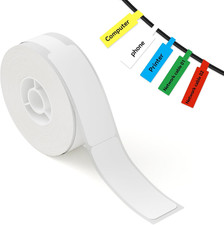 NIIMBOT White Cable Labels Maker Tape for D11/D110/D101 Label Maker, 0.49'' X 4.