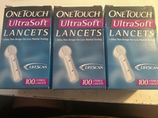 OneTouch Ultra Soft 100 Sterile Lancets Lot Of 3 New Sealed