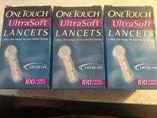 OneTouch Ultra Soft 100 Sterile Lancets Lot Of 3 New Sealed