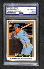 Signed 1981 Donruss Juan Beniquez #518 Rookie Card Autographed POP 1 RC Auto PSA