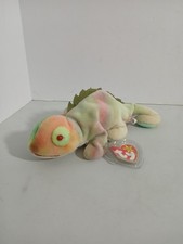 TY Beanie Baby - IGGY the Iguana tye-dyed w/ spikes Pastel Lizard
