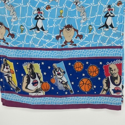 Vintage 1996 Space Jam Twin Flat Sheet Michael Jordan Looney Tunes