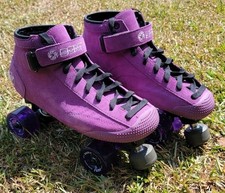 Bont Skates Prostar Purple Suede With Derby Wheels - Size 8.5