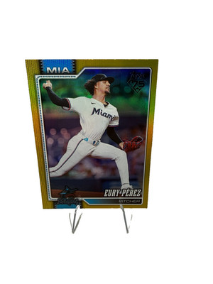 Eury Perez 2026 Topps Series 1 Yellow Foil /399 #285 Marlins
