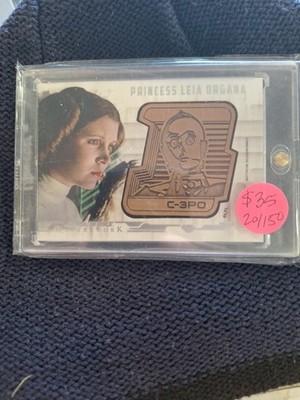 Star Wars Masterwork 2017 Bronze Medallion Card DM-PLO Princess Leia  C-3PO