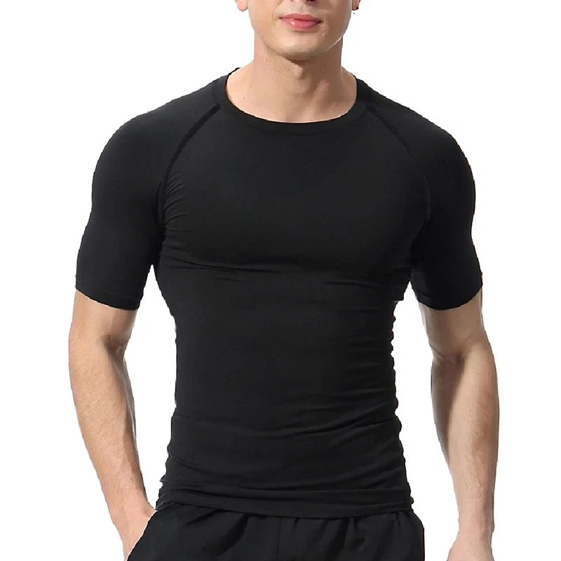 Men Sport T-Shirt Quick Dry Compression Gym Top Running Training Fitness Gift - Image 2 of 4
