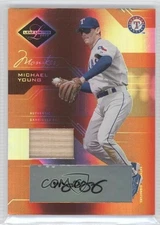 2005 Leaf Limited Monikers Bronze Materials Bats /100 Michael Young #38 Auto