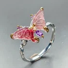 Handmade Natural Tourmaline Ring 925 Sterling Silver Size 8 /R471121