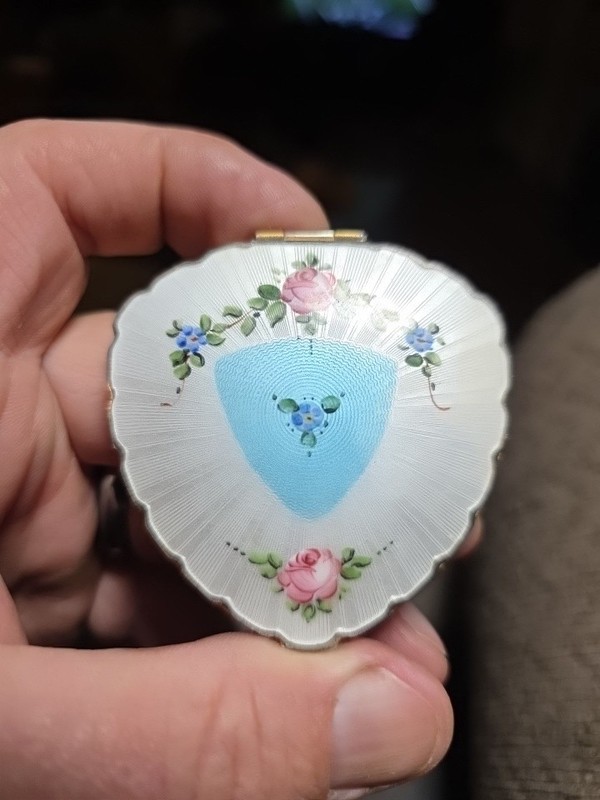 Vintage Cloisonne Enamel Vanity Compact