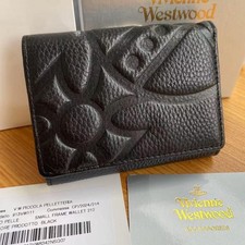 Vivienne Westwood Tri-fold wallet Embossed leather orb Black 13111 outlet New JP