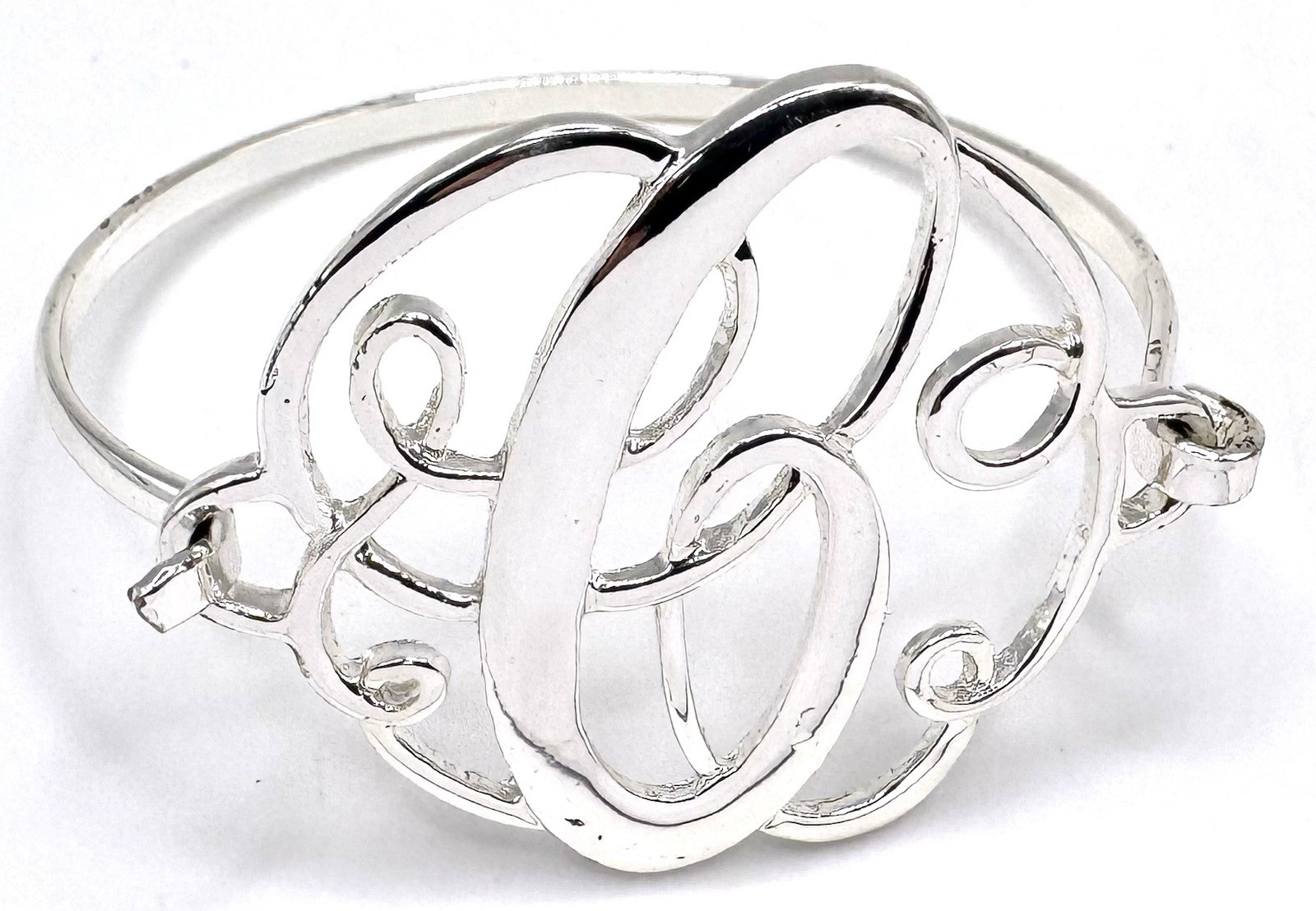 Initial C Bangle Bracelet Script Monogram 1.75" L… - image 1