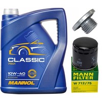 MotoröL Filter Set Mannol 10W-40 5 Liter + Schraube FüR Opel Astra Vectra 2.0