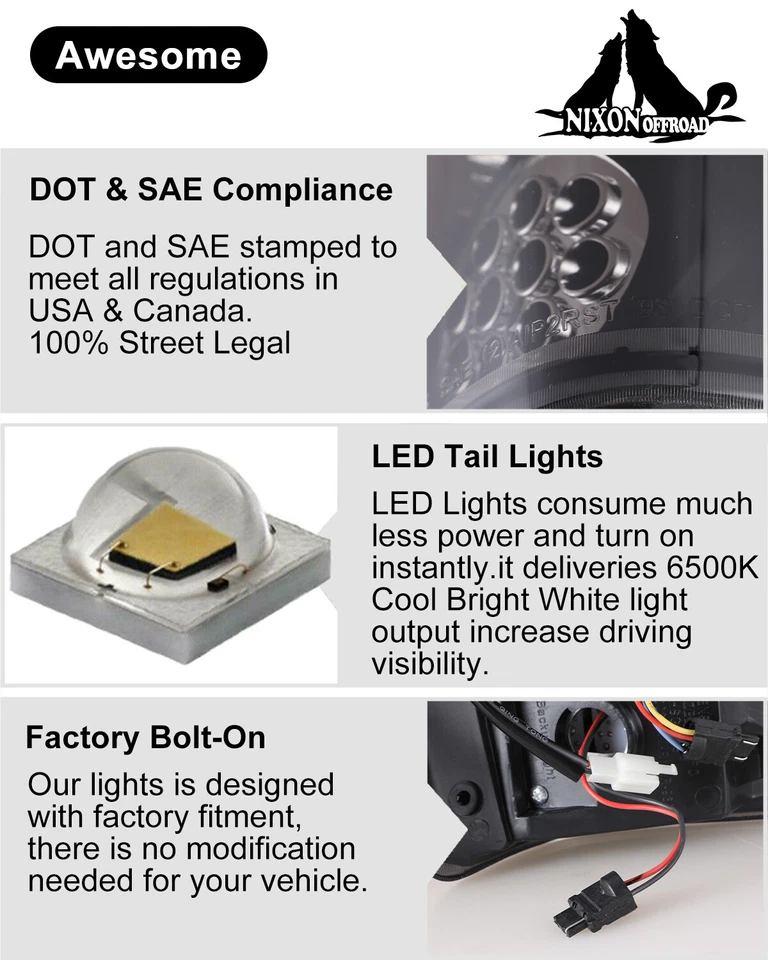 Luces traseras para Ford Ranger 1993-1997 luces traseras LED negras lentes de humo luces traseras Foto 3 de 4