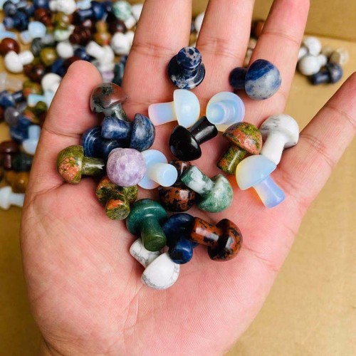 5pc MIX Wholesale Natural Crystal Mushroom/Hand Carved Quartz Crystal Healing - Picture 9 of 12