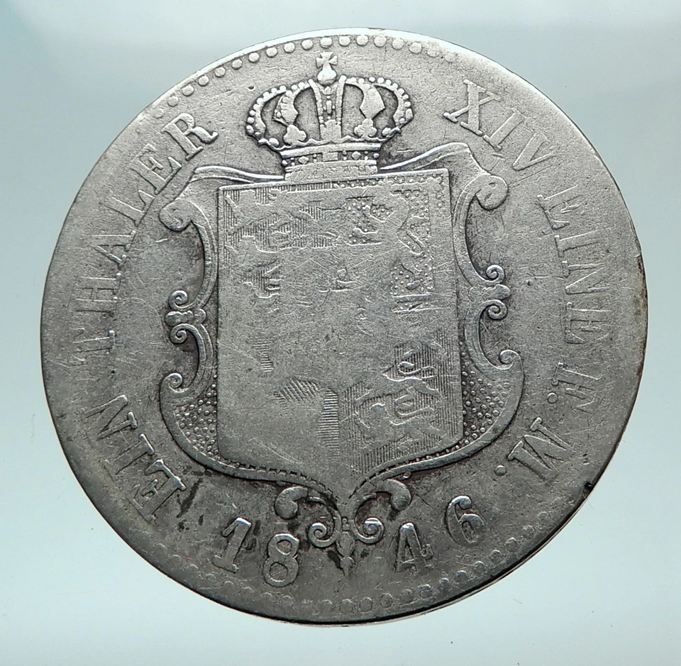 1846 GERMANY German States Hannover King ERNST AUGUST Silver THALER Coin i81308 - Image 2 of 3