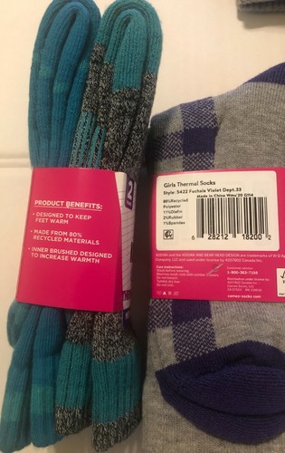 Kodiak Girls Thermal Socks Size Medium 10.5 - 4 Thermal (Pick Pairs) - Picture 17 of 18