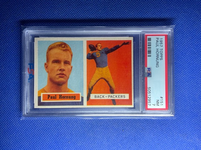 1957 Topps #151 Paul Hornung Green Bay Packers ROOKIE RC HOF PSA 7 NM