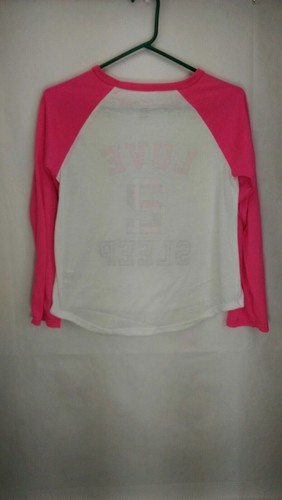 Baseball Style Sleepshirt Shirts Delia's Girl "Love 2 Sleep" White and Purple - Picture 3 of 7