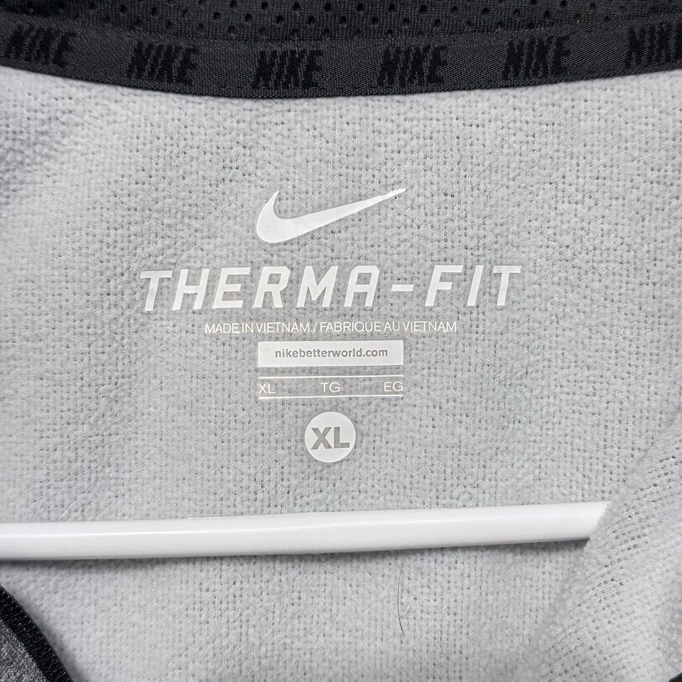 Nike Chaqueta Para Hombres XL Gris Manga Larga Cuarto Cremallera Sudadera Therma-fit Gimnasio Correr Foto 4 de 4