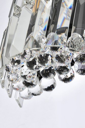 Crystal and Chrome Bathroom or Dining Room Foyer Black Wall Sconce Light Fixture - Picture 5 of 7