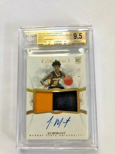 2019 Ja Morant Flawless Auto Gold /10 RPA RC Patch BGS 9.5 GEM MINT